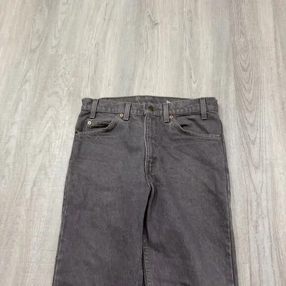 Vintage Levis 575 Jeans Men's 32x32 Gray Black 80s Orange Tab USA Made Western